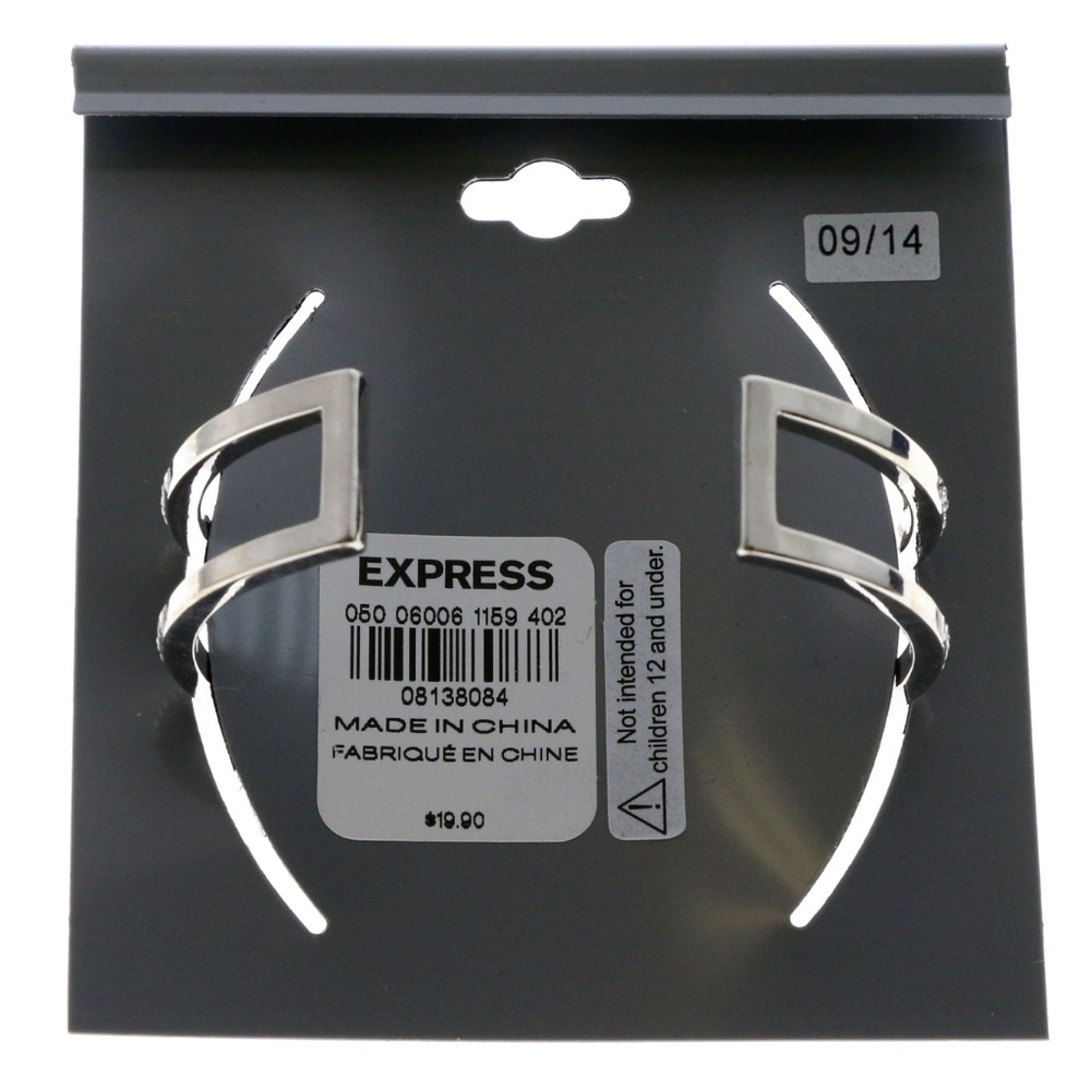 Express Cuff-Bracelet Silver-Tone/Clear NWT - Picture 2 of 5
